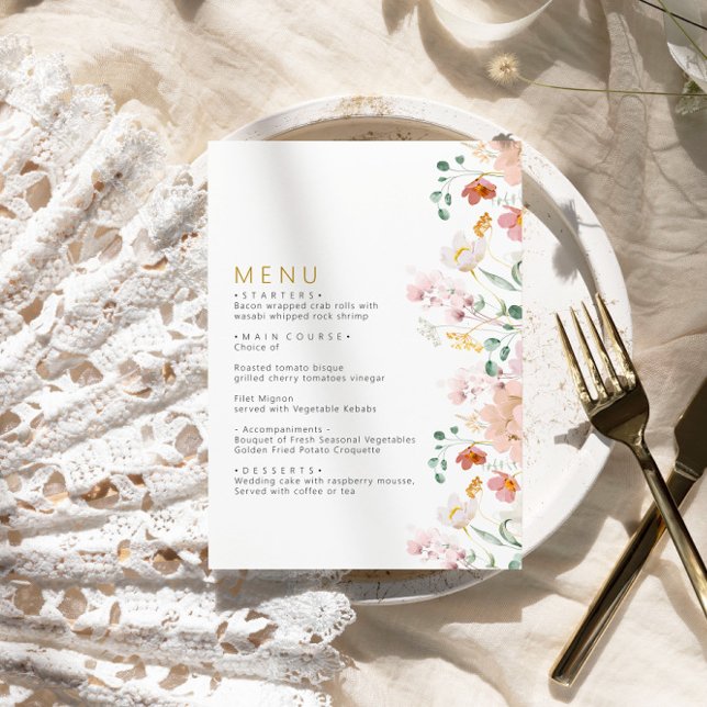 Menu Mariage Fleur sauvage rustique (Créateur téléchargé)