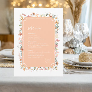 Menu Mariage Fleur sauvage Sunny Apricot ID1023
