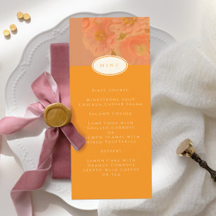 Menu Mariage Fleur sauvage vintage Pink Poppy
