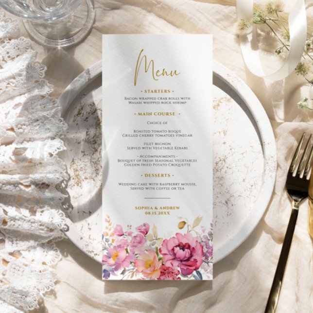 Menu Mariage Fleur sauvage violet (Créateur téléchargé)