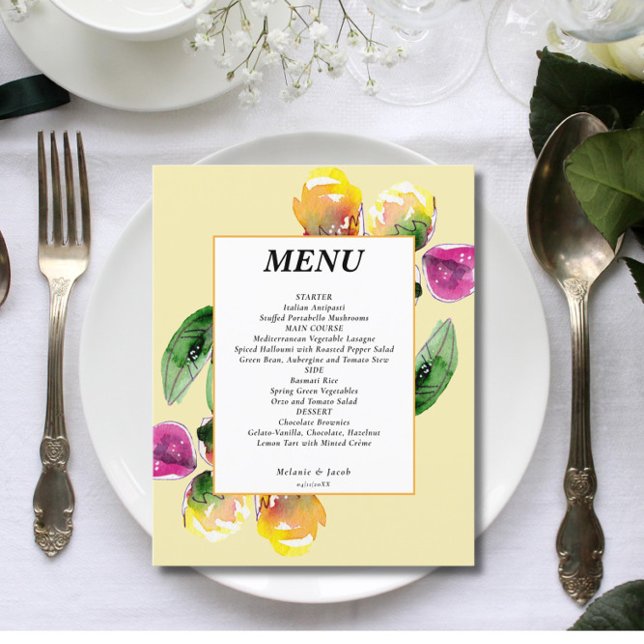 Menu Mariage fleuri Ressort Budget (Créateur téléchargé)