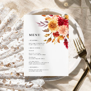 Menu Mariage Fleurs d'automne