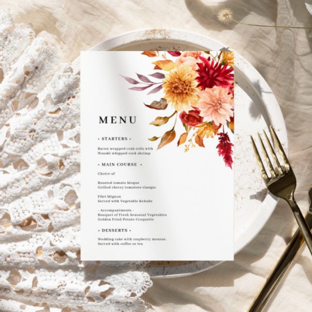 Menu Mariage Fleurs d'automne (Créateur téléchargé)