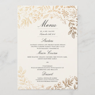 Menu Mariage Fleurs de récolte