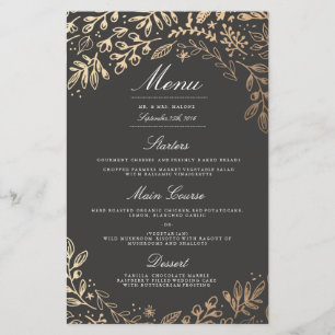 Menu Mariage Fleurs de récolte Dîner