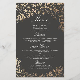 Menu Mariage Fleurs de récolte Dîner