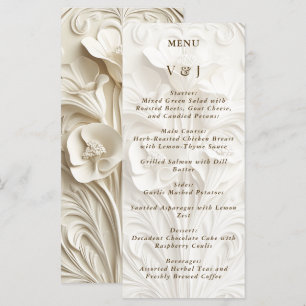 Menu Mariage Floral Art Nouveau Vintage