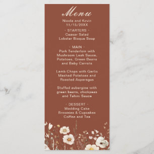 Menu Mariage Floral Automne Fleur Sauvage