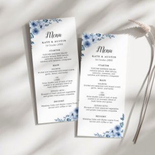 menu mariage floral bleu poussiéreux