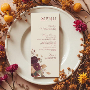 Menu Mariage Floral Bohème Rustique d'Automne Souci