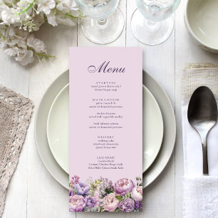 Menu Mariage Floral Boho Lilac