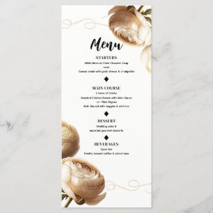 Menu Mariage floral crème et blanc Ranunculus
