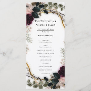 Menu Mariage Floral de Verdure de Jardin de Prune de Ve