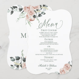 Menu Mariage floral Dusty Rose Eucalyptus