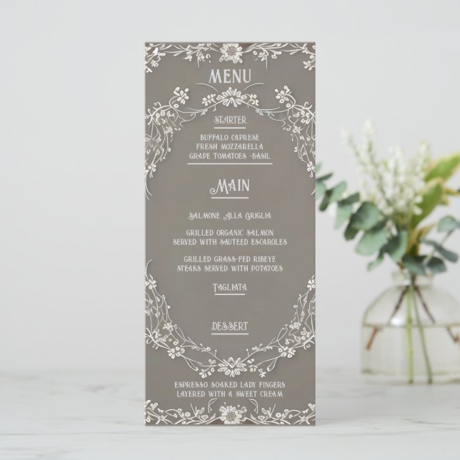 Menu Mariage Floral Elegance (Debout devant)