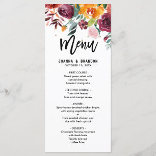 Menu Mariage Floral Floral Blossom de Bourgogne d'