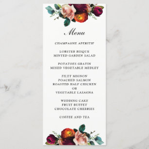 Menu Mariage Floral Fresh Fall