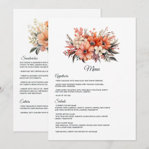 Menu Mariage Floral Fuzz pêche