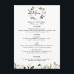 menu mariage floral magnolia moderne<br><div class="desc">Un magnifique décor à thème fleuri et mariage avec de belles fleurs de magnolia blanche aquarelle. La couleur et le texte peuvent être personnalisés.</div>
