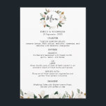 menu mariage floral magnolia moderne<br><div class="desc">Un magnifique décor à thème fleuri et mariage avec de belles fleurs de magnolia blanche aquarelle. La couleur et le texte peuvent être personnalisés.</div>