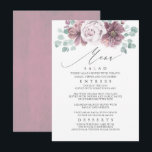 Menu Mariage Floral Mauve<br><div class="desc">Fleurs mauves et cartes de menu eucalyptus pour toute fête</div>