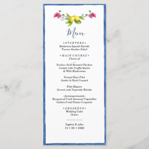 Menu Mariage Floral Méditerranéen Amalfi Lemon