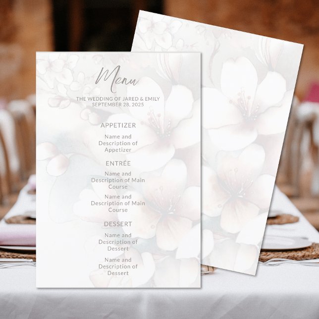 Menu Mariage Floral Moderne (Créateur téléchargé)