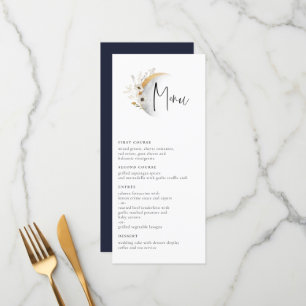 Menu Mariage Floral Moon Boho doré