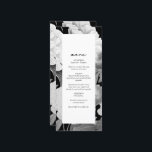 Menu Mariage floral noir et blanc Peonies d'aquarelle<br><div class="desc">Une belle aquarelle noire blanche design mariage avec des pivoines. Un élégant. Un design élégant parfait pour tous ceux qui aiment les fleurs de pivoine florale d'aquarelle, illustrations en noir et blanc et papeterie mariage à thème botanique. Une carte de menu mariage unique en noir et blanc peonies avec des...</div>