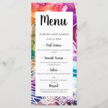 Menu Mariage Floral Paradise