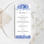Menu Mariage Floral Porcelain Floral<br><div class="desc">Menu Mariage Floral Porcelain Floral Chinoiserie Menu. Ce menu de mariage élégant et élégant présente de magnifiques chinoiseries florales en porcelaine bleue peintes à la main. Trouvez les articles correspondants dans la collection de Mariages floraux de Porcelaine Bleue.</div>