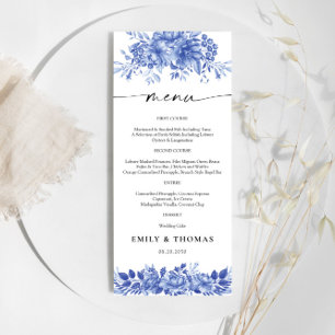 Menu Mariage Floral Porcelain Floral