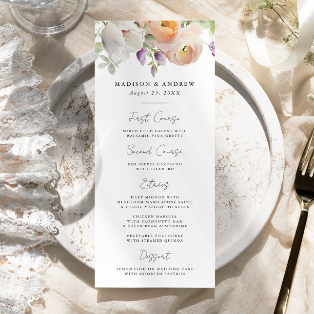 Menu Mariage Floral Printanier Délicat (Créateur téléchargé)