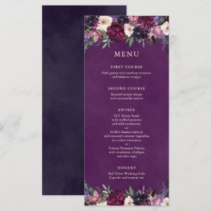 Menu Mariage Floral Purple d'aubergine