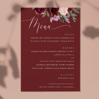 Mariage Floral Rouge Vin Profond | Roses de Jardin