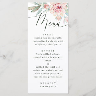 Menu Mariage Floral Rougeur Jardin Botanique Romantiq