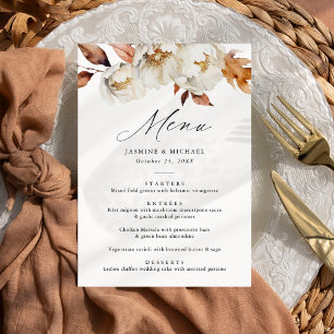 Menu Mariage floral rustique d'automne