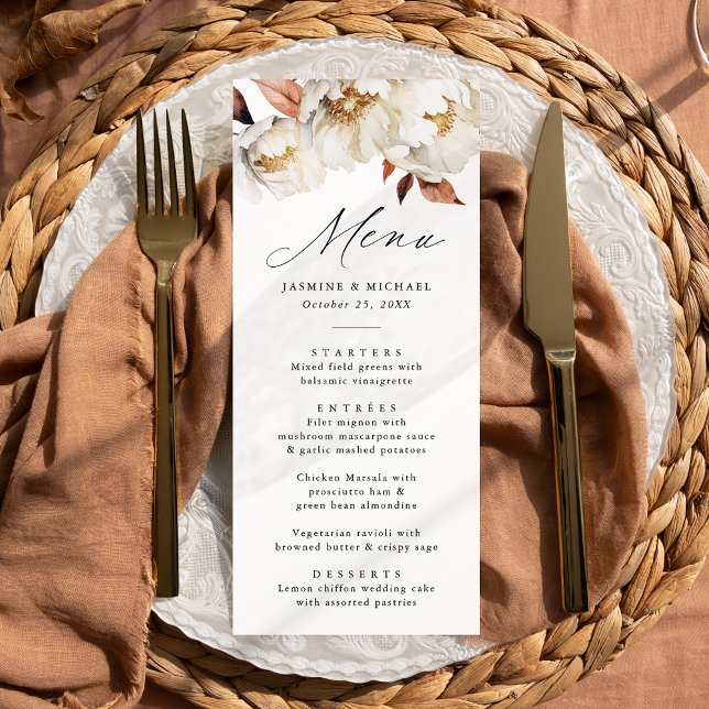 Menu Mariage floral rustique d'automne (Créateur téléchargé)
