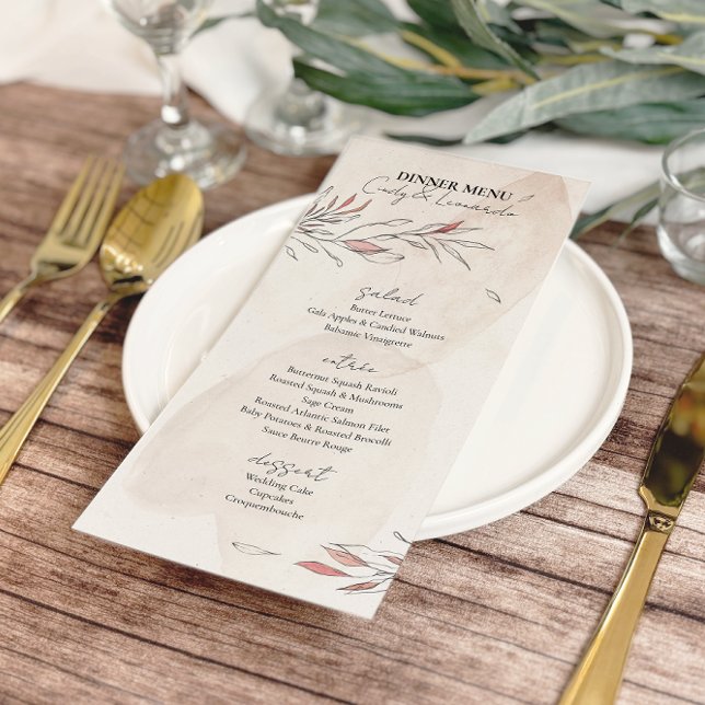 Menu Mariage floral rustique Earthy (Créateur téléchargé)