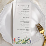 Menu Mariage floral Secret Garden<br><div class="desc">Objets correspondants trouvés sur la boutique Adore Paper Co à Zazzle. Customisez avec le texte de votre menu.</div>