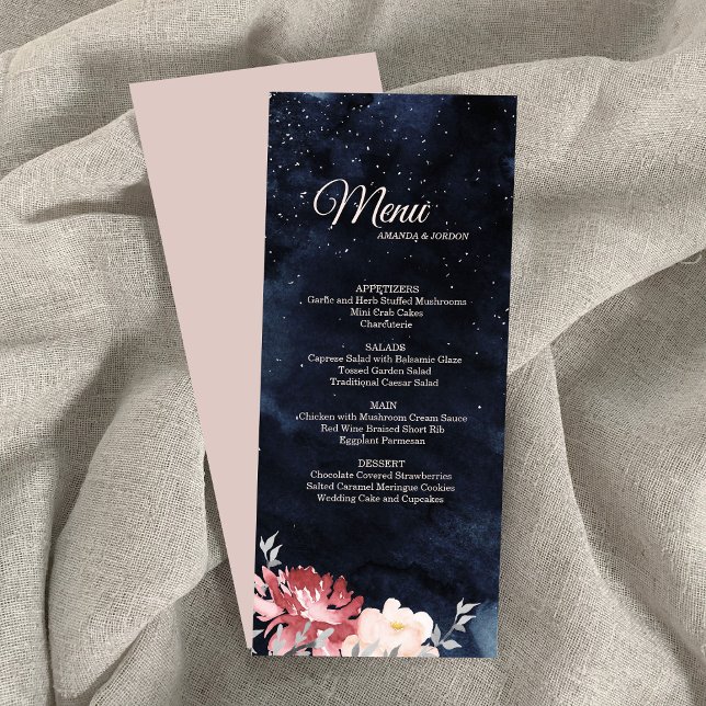 Menu Mariage Floral Starry Night (Créateur téléchargé)