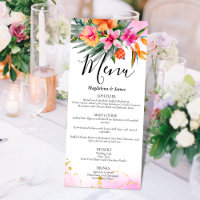 Mariage floral tropical rose et orange