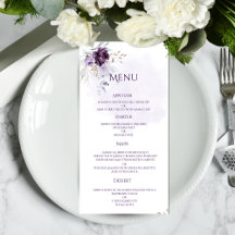 Menu Mariage floral vibrant