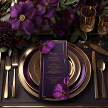 Mariage Floral Violet Pourpre Lumineux Élégant