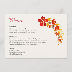 Menu Mariage Florales de Tropicaux d'Hibiscus Orange Br