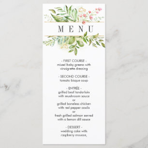 Menu Mariage Folial Vert Folid sauvage