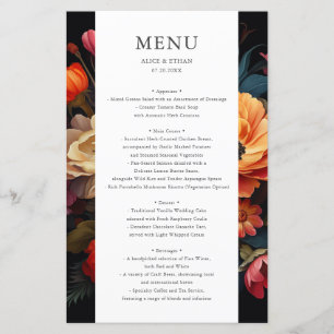 Menu Mariage foncé Vibran Bloom