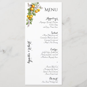Menu Mariage Fruits et aquarelles florales