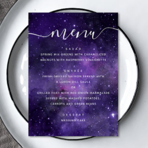 Menu Mariage Galaxie Céleste Nuit Étoilée Cosmique