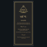 Menu Mariage Gatsby Black and Gold Roaring 20s<br><div class="desc">, </div>